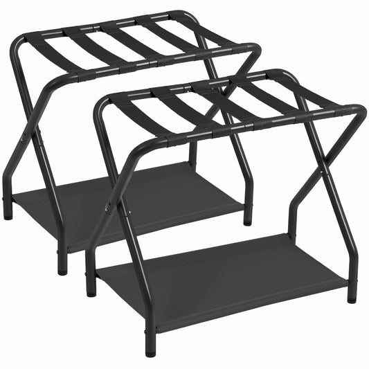 AMHANCIBLE vue de face du porte-bagages pliable montrant la stabilité et l'accès facile
