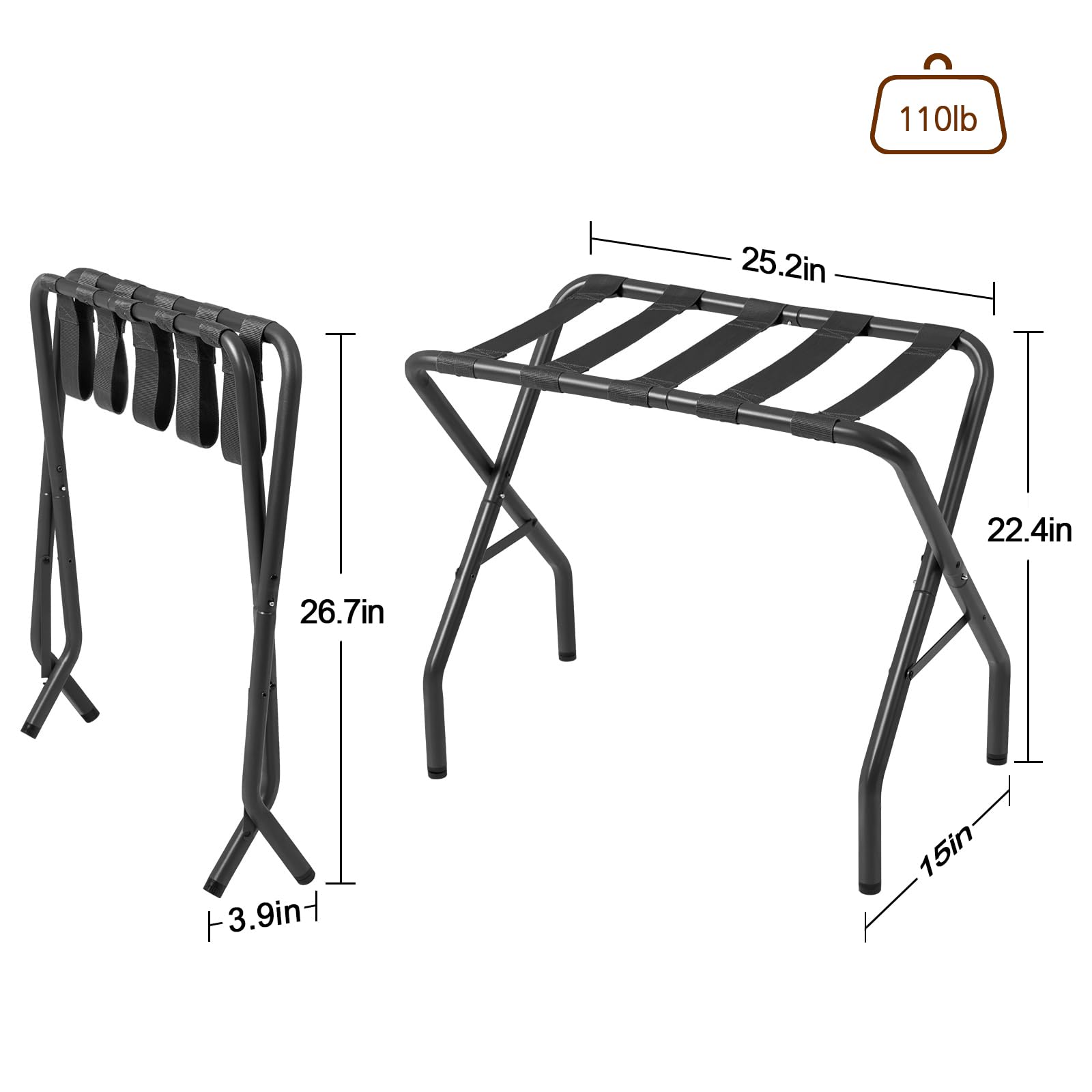 AMHANCIBLE porte-bagages plié rangé dans un placard pour gain de place
