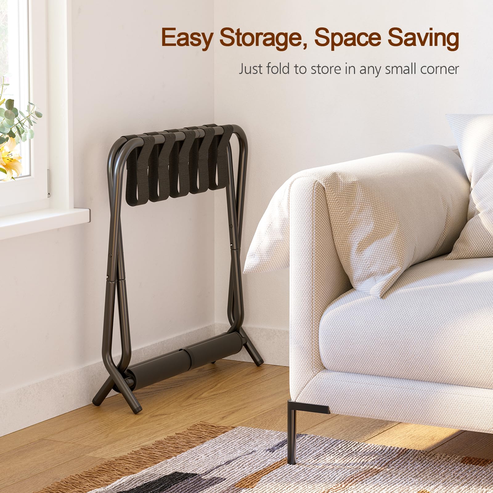 AMHANCIBLE support plié à plat pour rangement compact dans un placard ou sous un lit