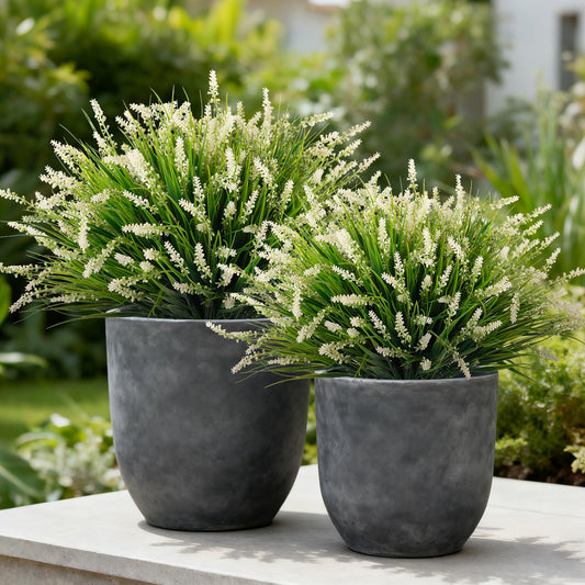 Ammyoo paquet de 24 plantes artificielles, décoration extérieure durable