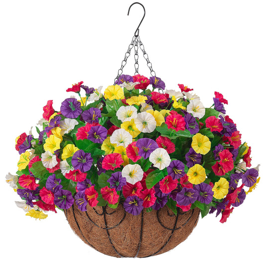 Ammyoo panier suspension face montrant l’ensemble fleuri et effet décoratif