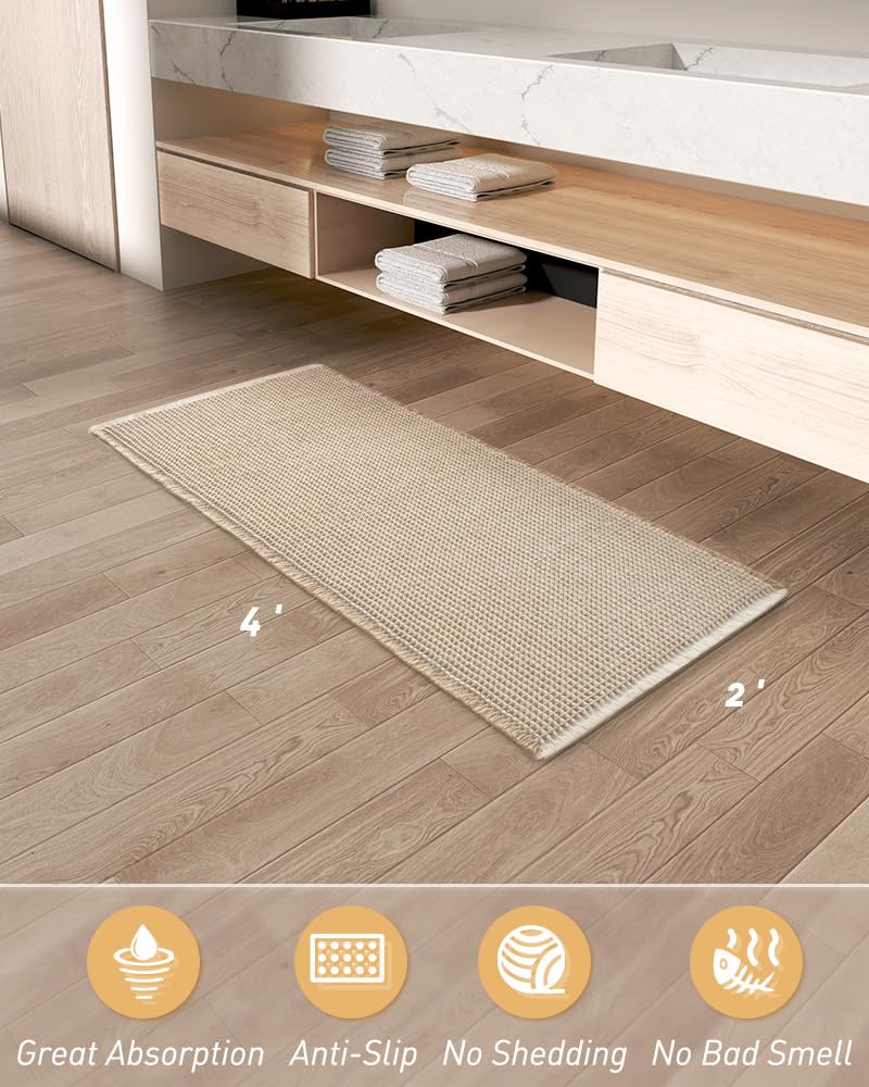 AMOAMI tapis plié prêt pour lavage machine, facile à entretenir et durable