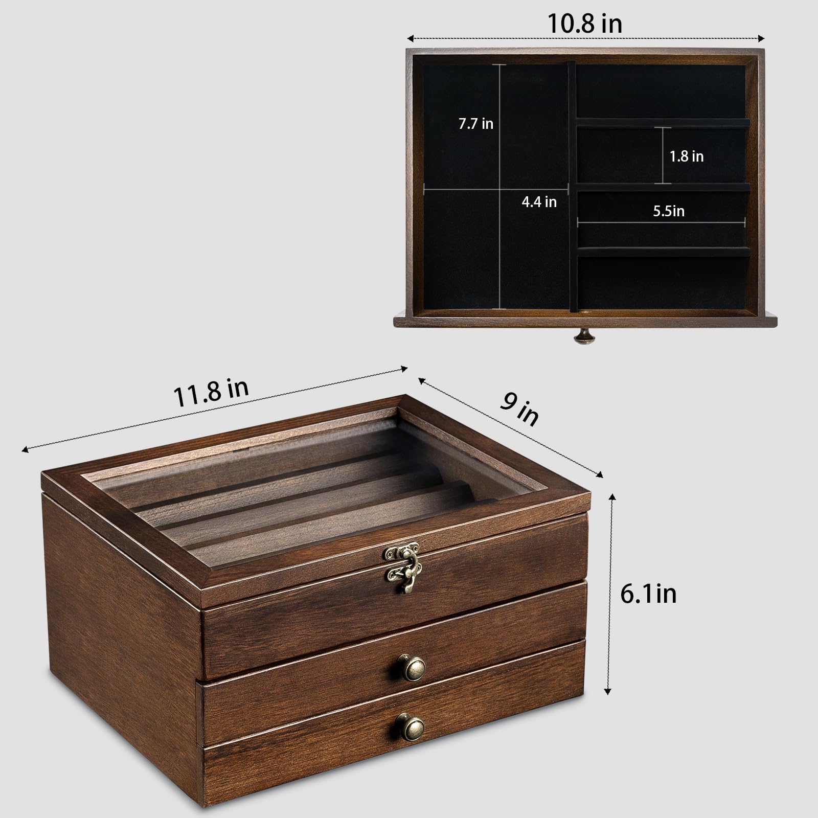 amoard compartiment de rangement 7,7×4,4 pouf accessoires organisé