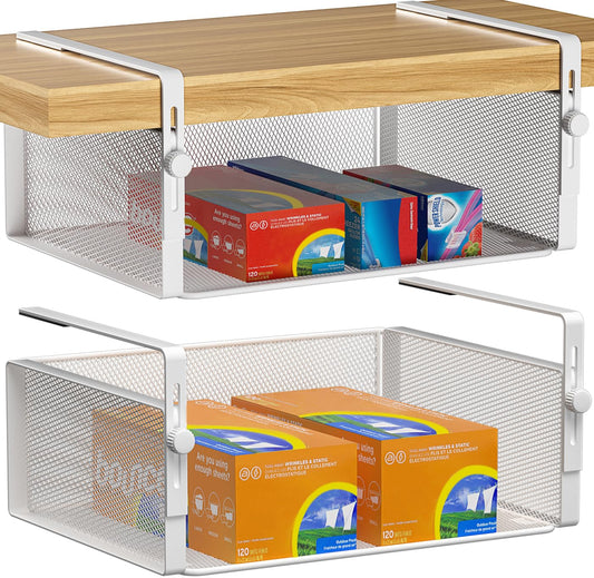 AmonHouseware panier face avant montrant rangement organisé et gain d'espace