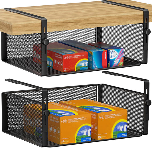 AmonHouseware panier suspendu noir vue de face montrant capacité et finition