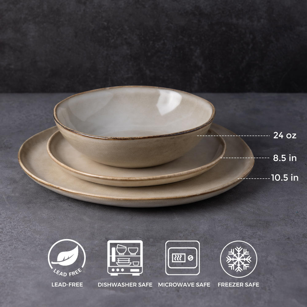 AmorArc profil d’une assiette plate 10,5" montrant la forme et l’esthétique maniable
