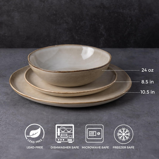 AmorArc profil d’une assiette plate 10,5" montrant la forme et l’esthétique maniable