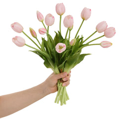 Amore Florals emballage face avant montrant 15 tulipes, présentation soignée et pratique
