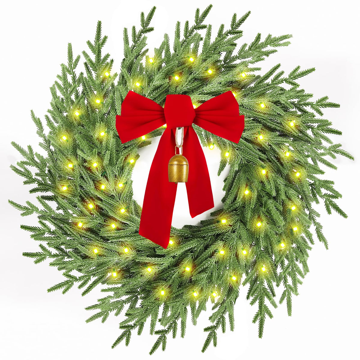 AMORISE couronne sur porte d'entrée montrant présence festive