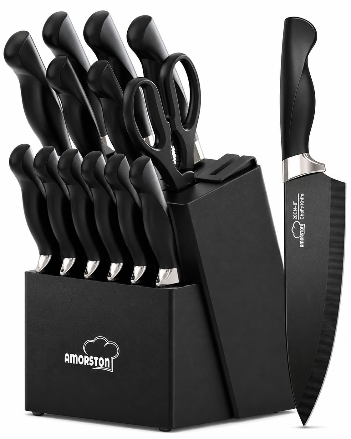 Amorston bloc ensemble frontal montrant rangement organisé et gain de place