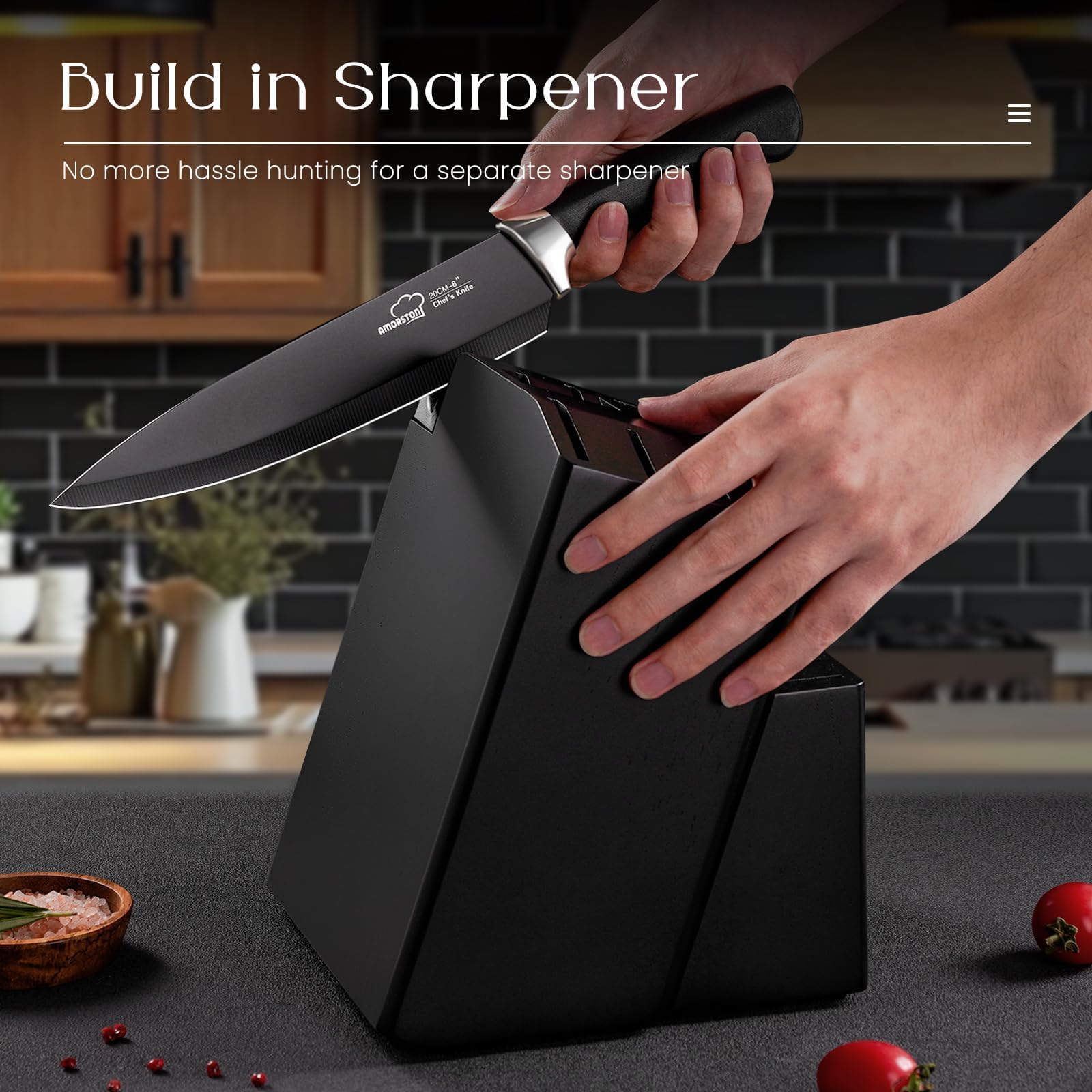 Amorston poignée détail ergonomique confort prolongé en cuisine