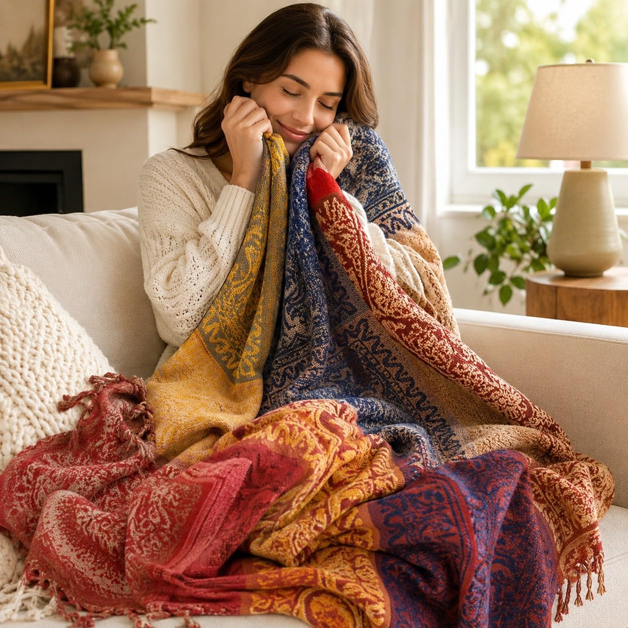 amorus motif jacquard détail offrant look bohème durable