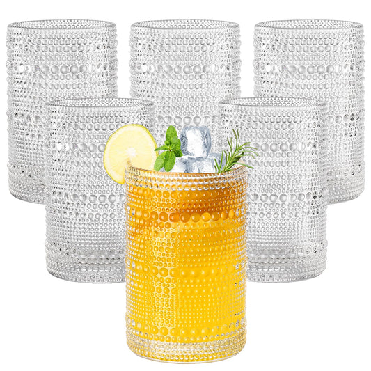 Amyoole avant du lot de 6 verres hobnail durable et élégant
