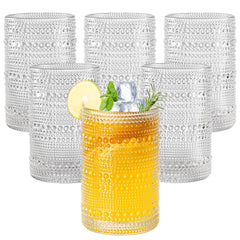 Amyoole avant du lot de 6 verres hobnail durable et élégant