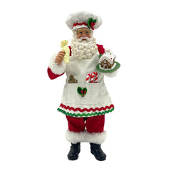 Amyoxu Père Noël chef vue de face montrant son tablier festif pour déco chaleureuse