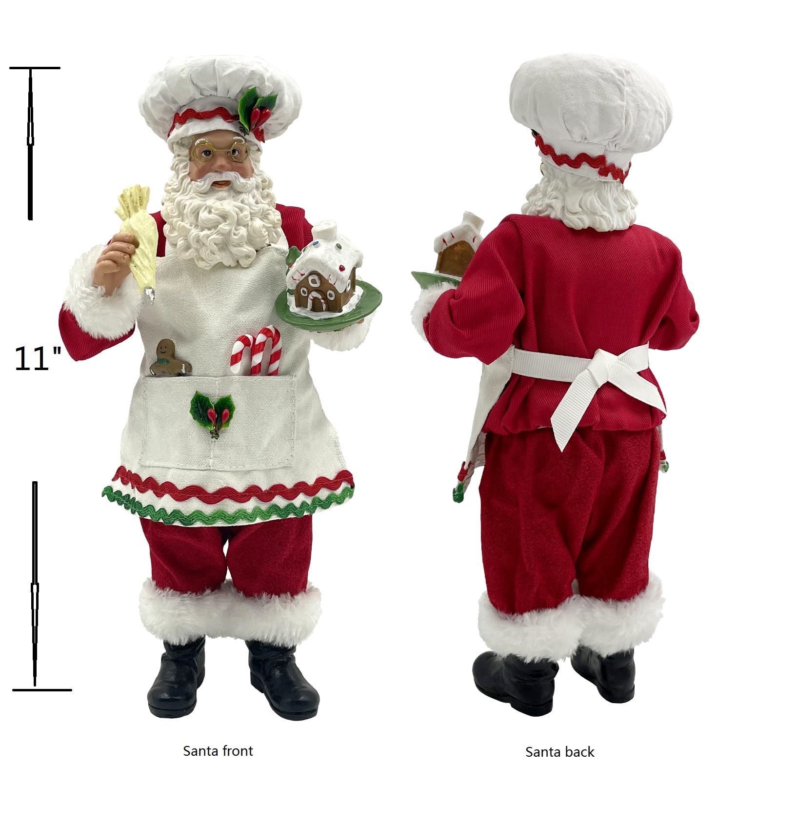 Amyoxu Père Noël comparaison d'échelle illustrant 28 cm pour placement facile
