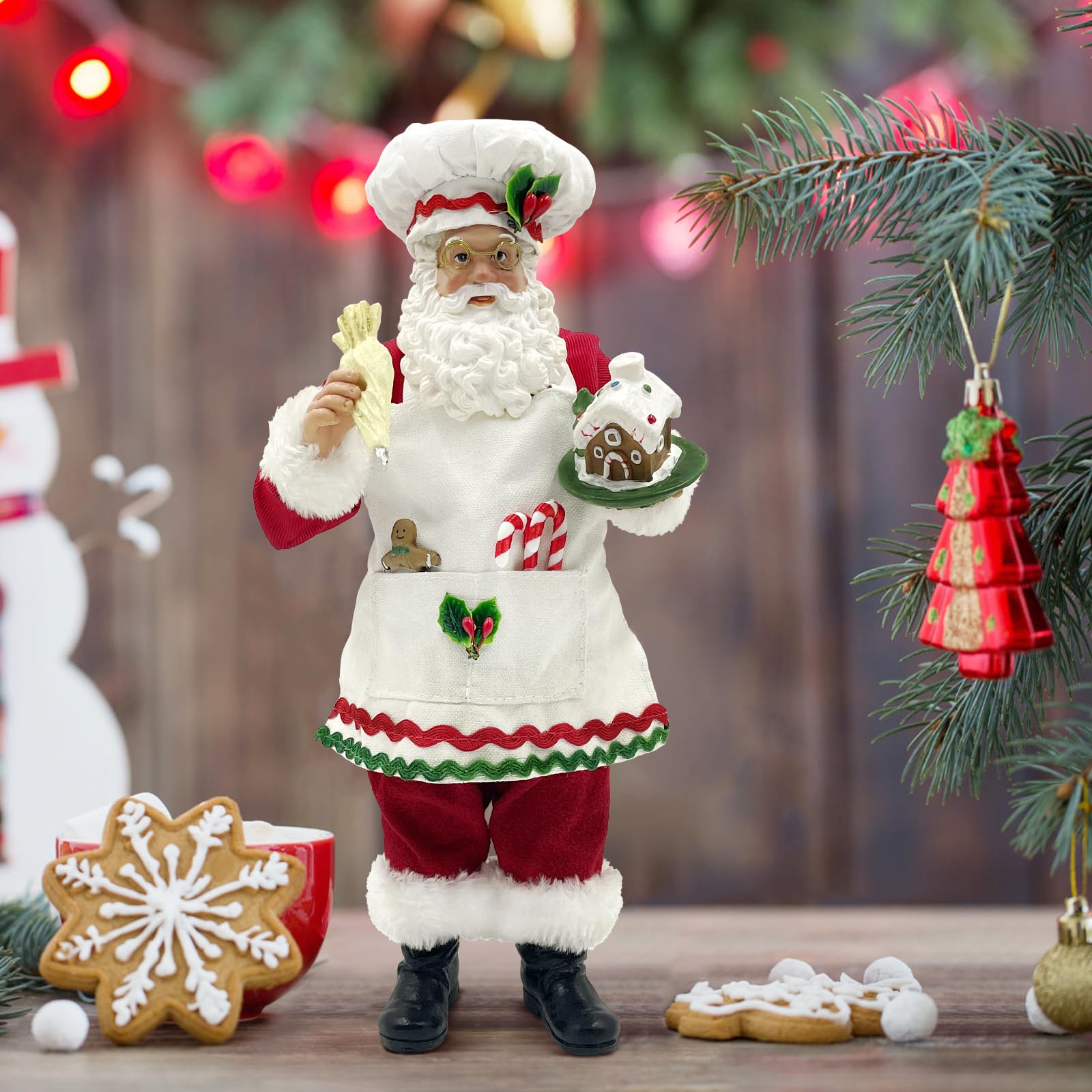 Amyoxu Père Noël matériaux coton polyester et résine pour durabilité et fini soigné