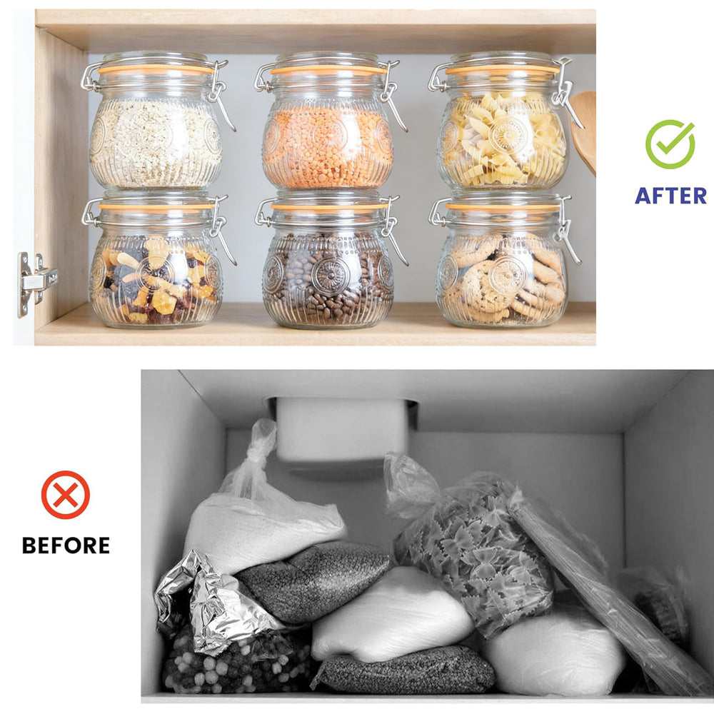 Amzcku bocaux en cuisine contenant café et sucre, organisation efficace