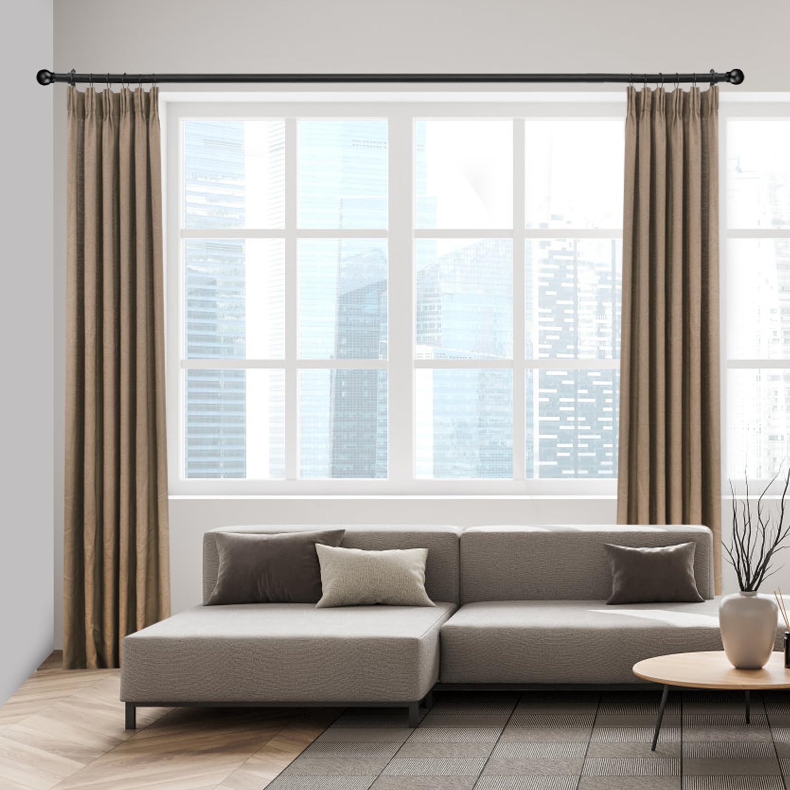 AMZSEVEN tringle avec rideau à œillets, glissement et look soigné
