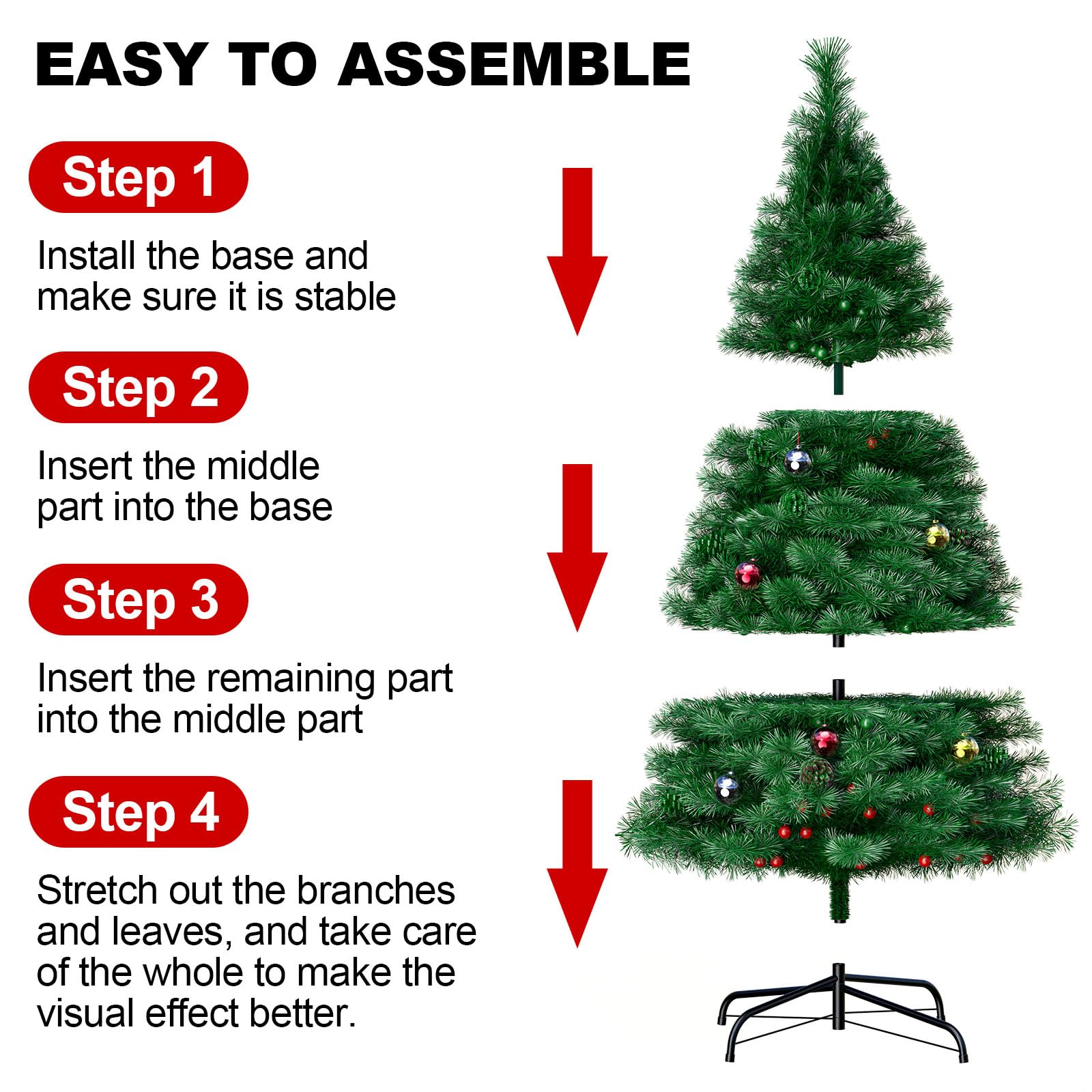 Amzxart sapin plié pour rangement compact et gain de place
