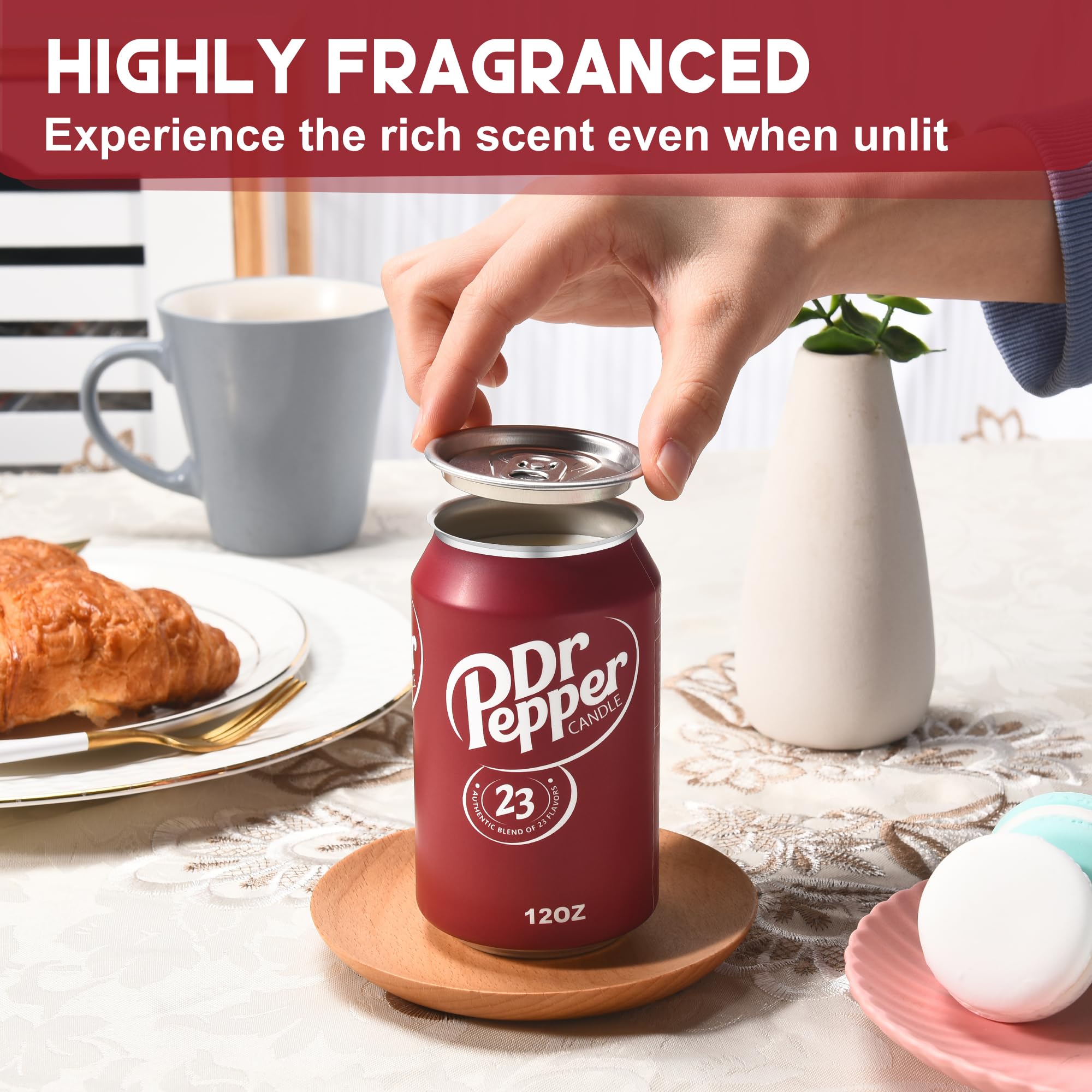 Anakz bougie Doctor Pepper allumée créant ambiance gourmande et chaleureuse