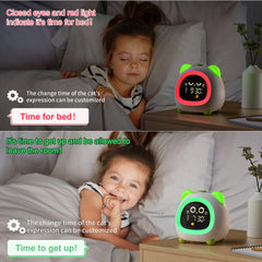 ANALOI réveil chat yeux ouverts avec lumière verte indiquant lever