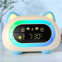ANALOI réveil chat face avant montre l'heure clairement et rassure