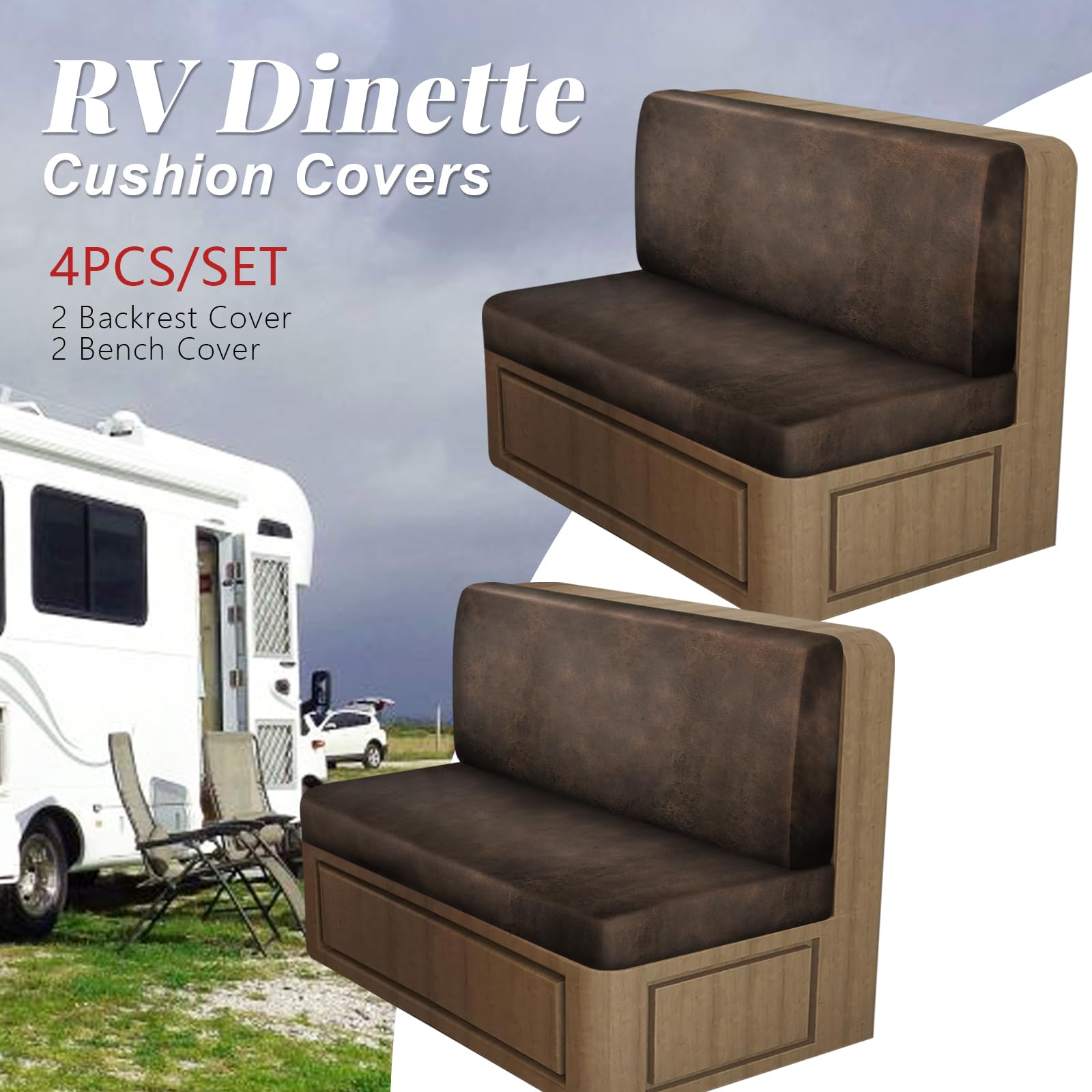 ANARACHON housse installée sur dinette travel trailer renouveau esthétique