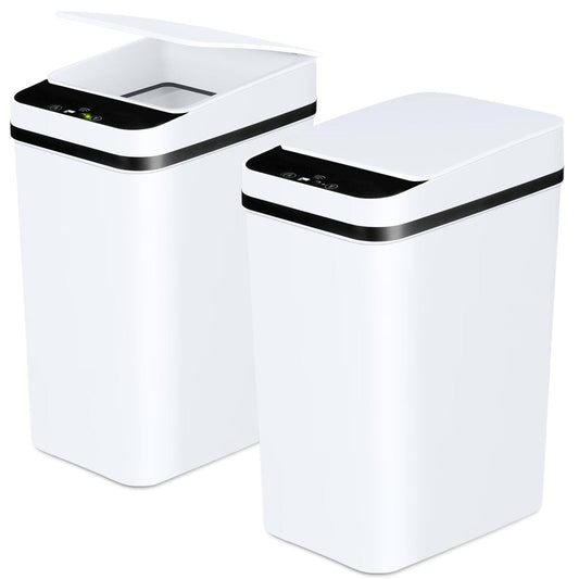 Anborry vue de face du lot de deux poubelles compactes, gain de place