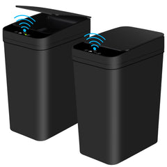 Anborry poubelle face avant noire, design compact pour gain de place
