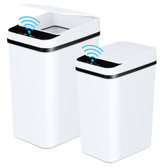 Anborry poubelles lot face avant blanc montrant design compact et gain de place