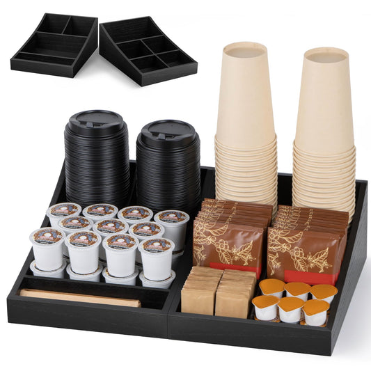 ANBOXIT organiseur face avant noir rustique pour rangement élégant