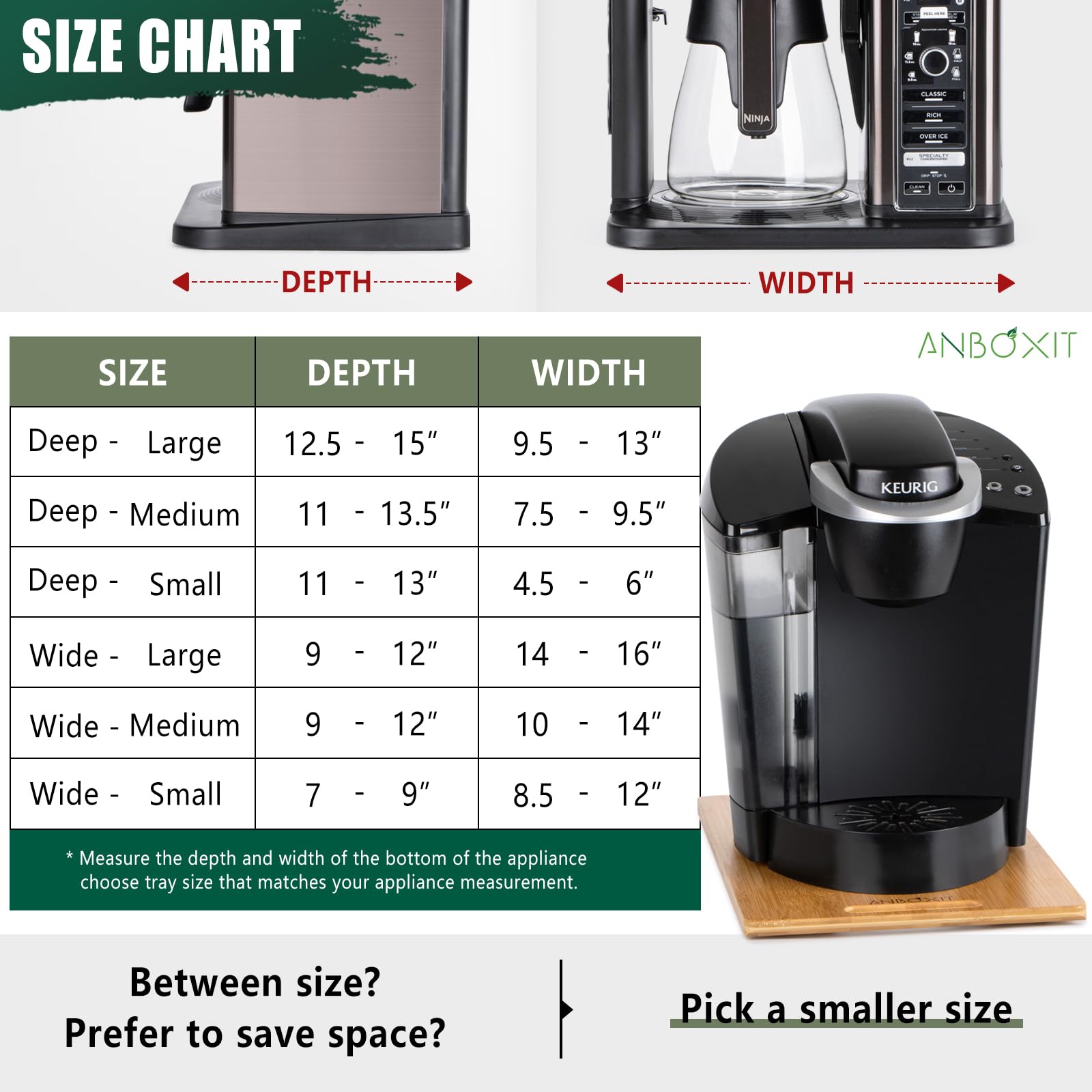 ANBOXIT comparaison taille illustrant choix de dimensions adaptées