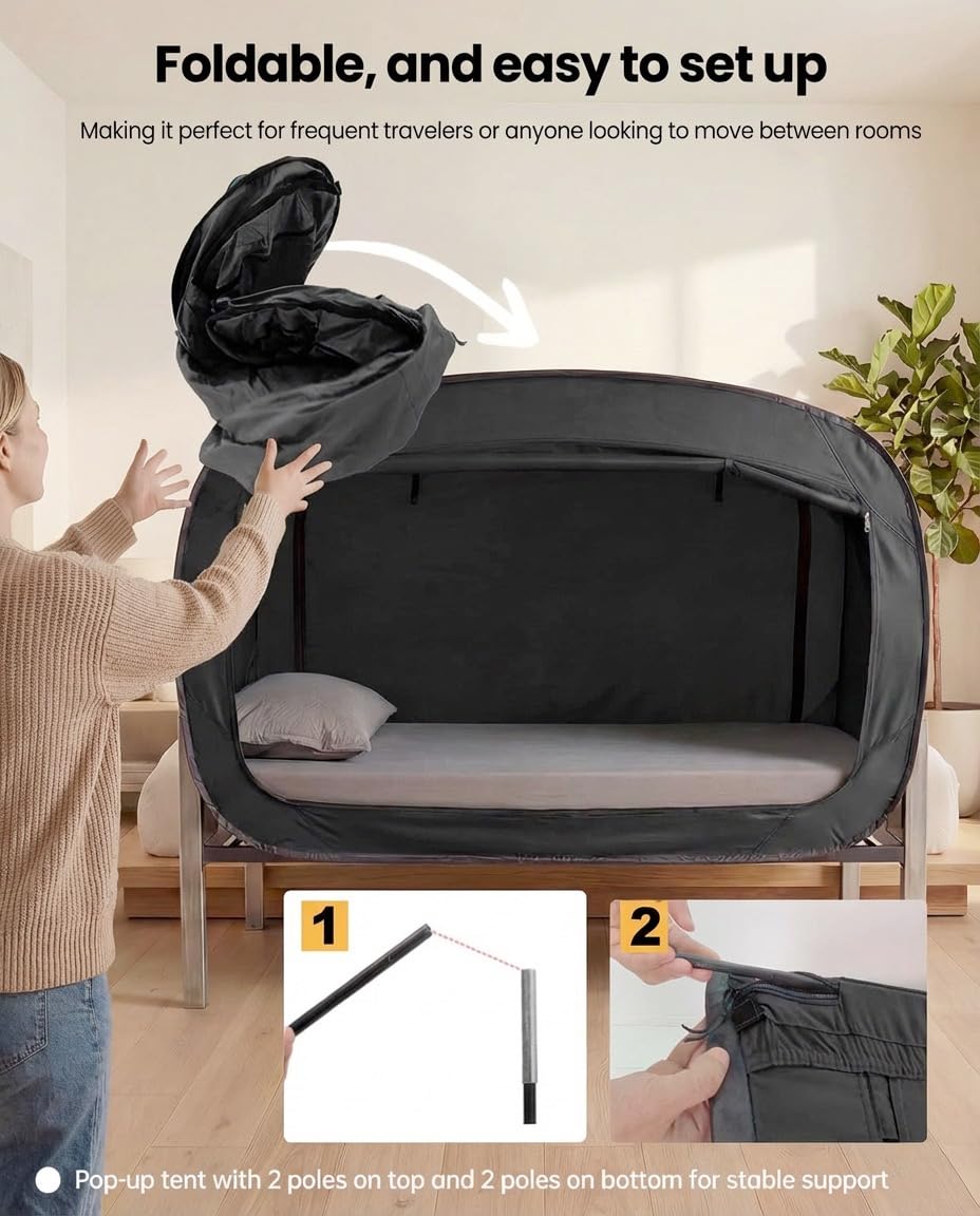 ANC POP tente posée sur matelas ajoutant confort et isolement
