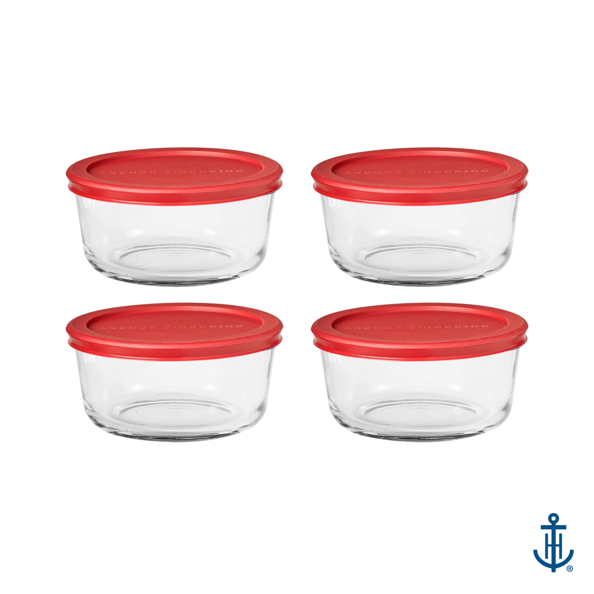 Anchor Hocking comparaison d’échelle à côté d’un verre, visualisation des 4 tasses