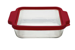 Anchor Hocking plat carré 8" face avec couvercle cerise, présentation et conservation pratiques