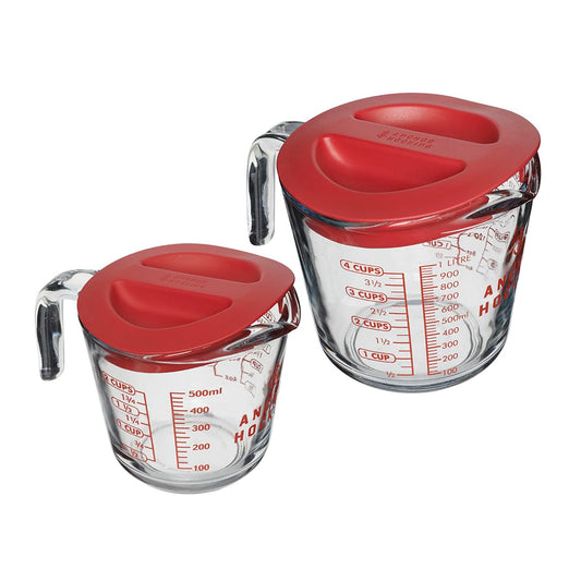 Anchor Hocking tasse à mesurer avant avec couvercle rouge, rangement pratique