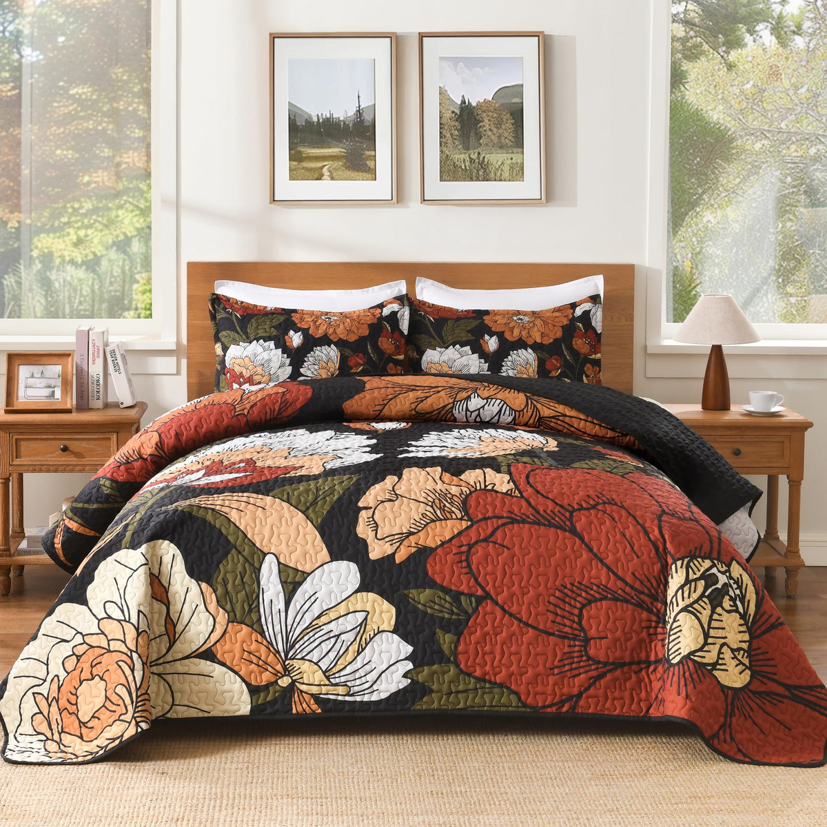 Andency boutis face avant noir floral, apporte style bohème