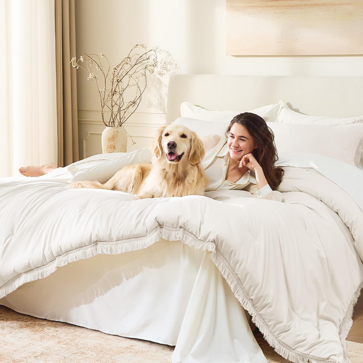 Andency coin avec lien d'angle assurant la stabilité du duvet