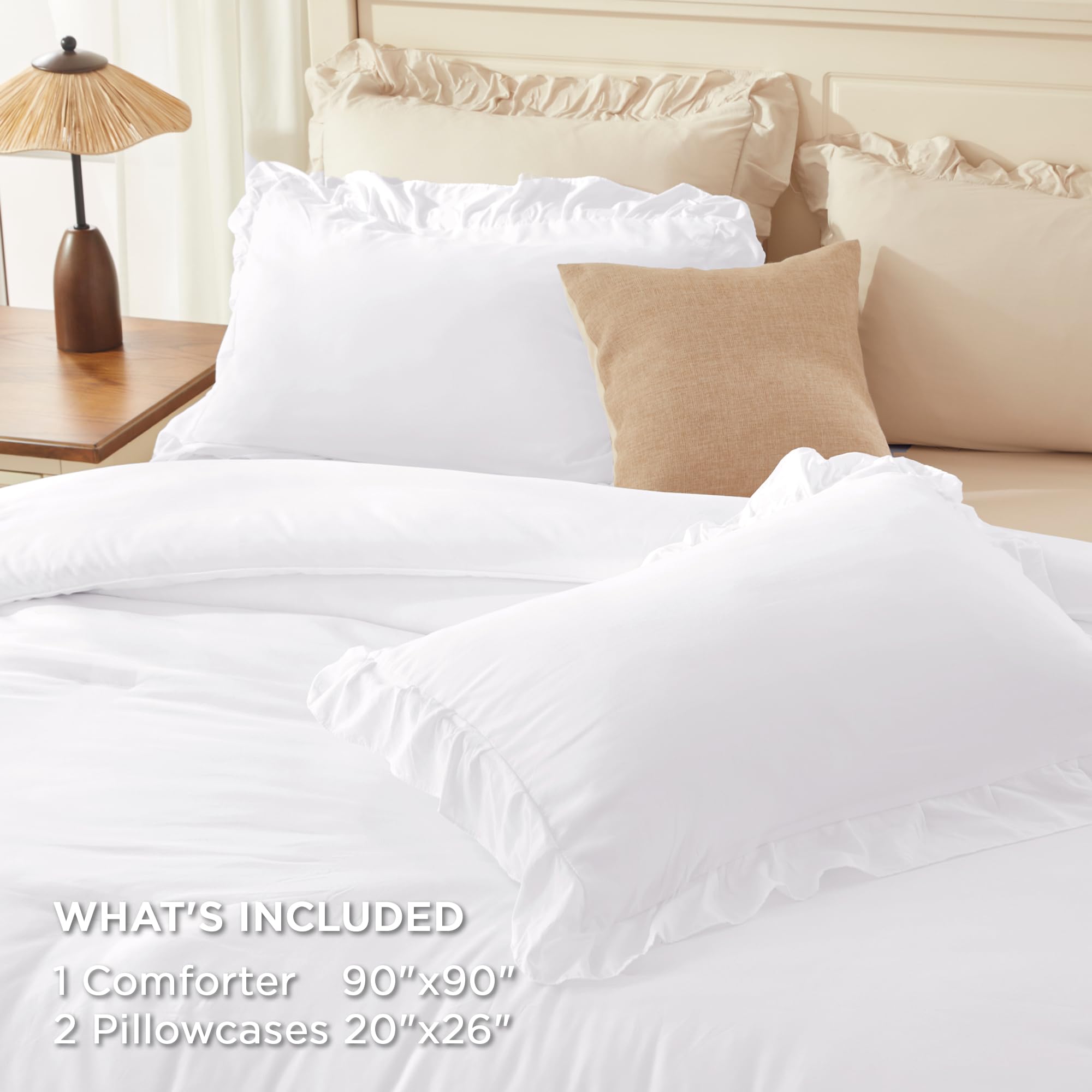 Andency comparaison taille queen illustrant dimensions 230x230 cm adaptées au lit