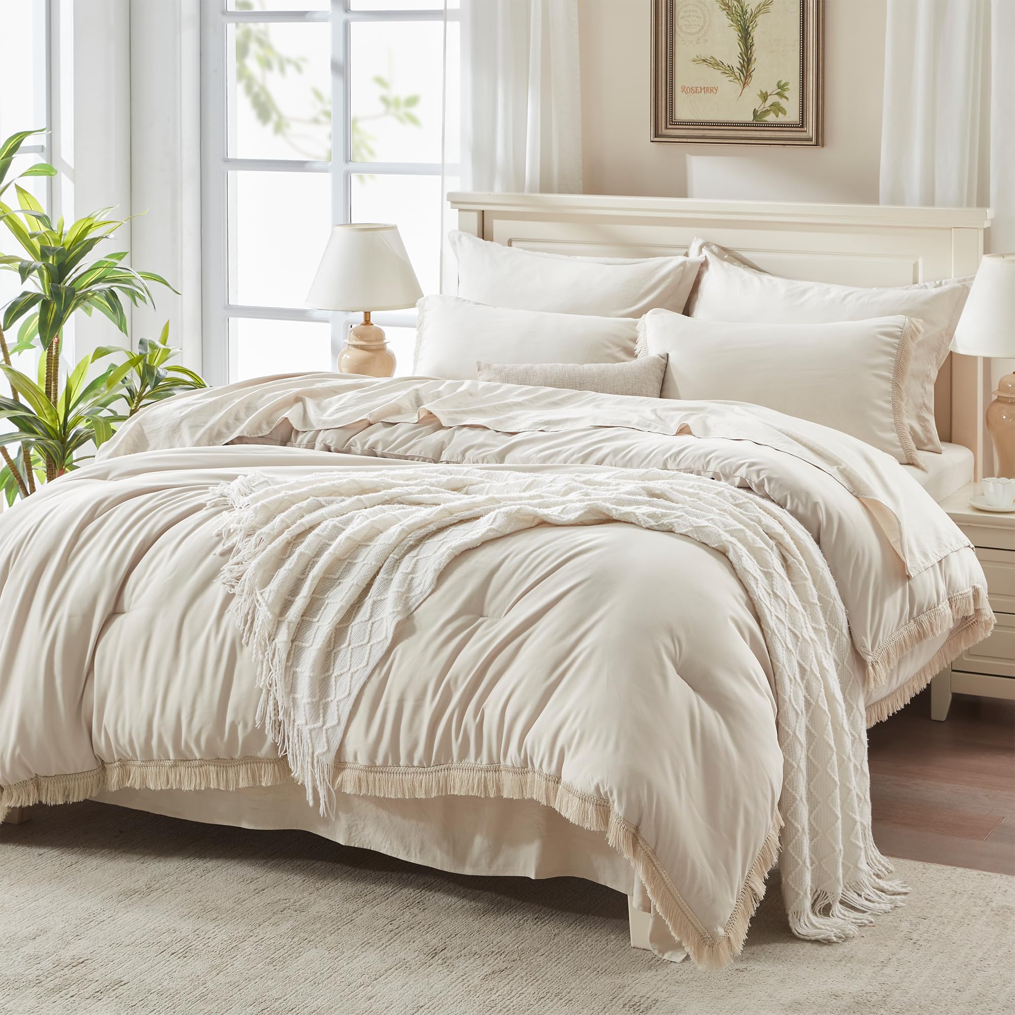 Andency couette beige vue frontale montrant confort et style