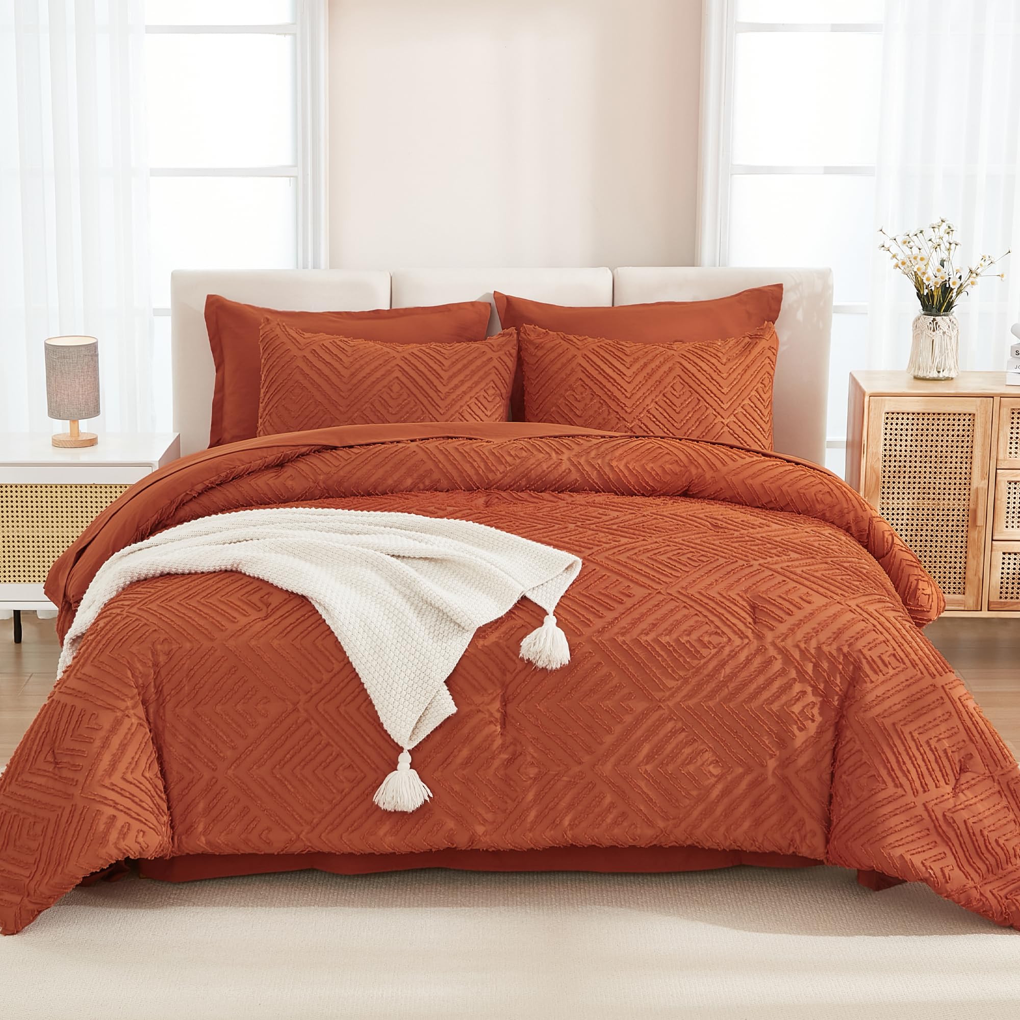 Andency couette king gonflante sur lit, confort visuel instantané