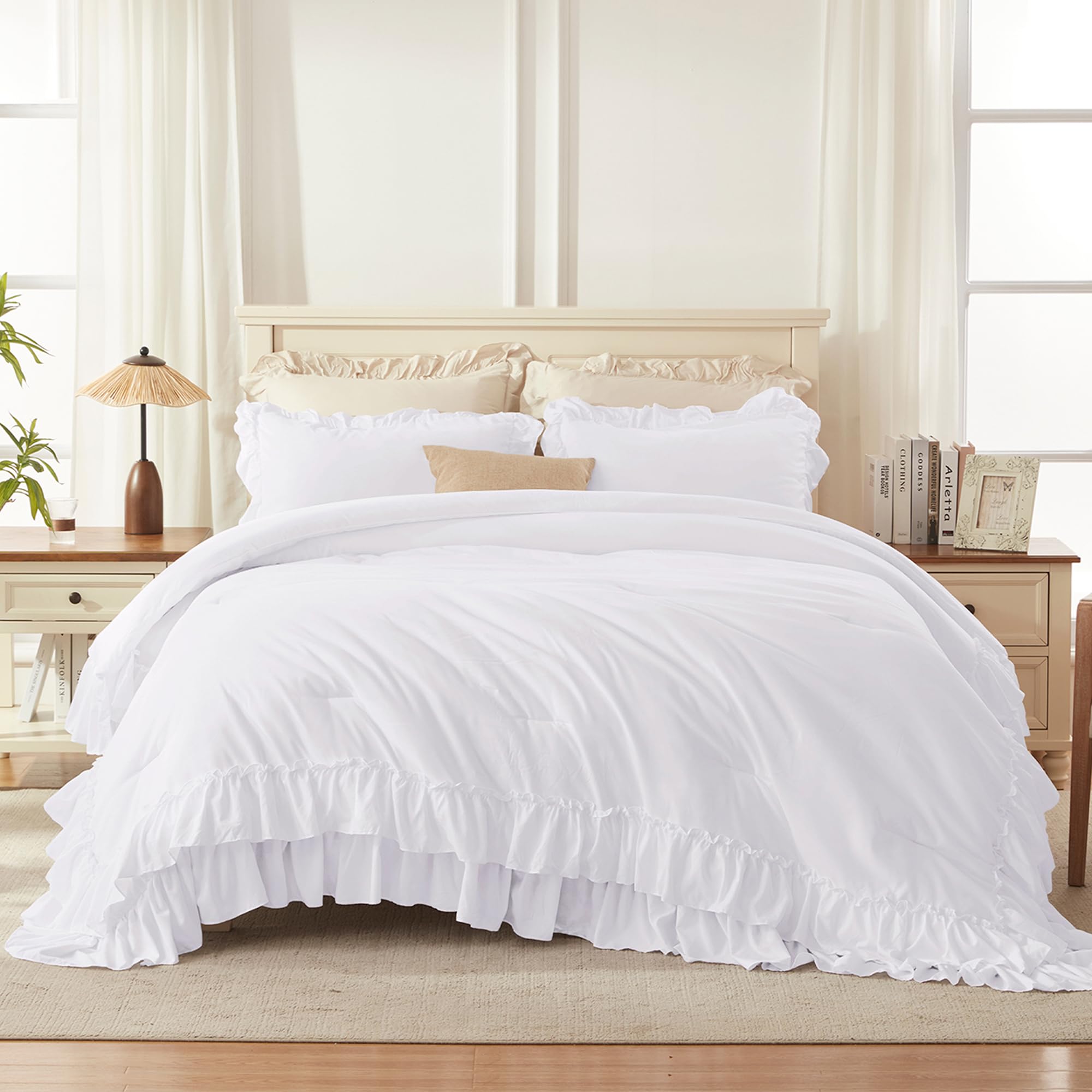 Andency couette posée sur lit mise en scène pour un rendu romantiques et lumineux