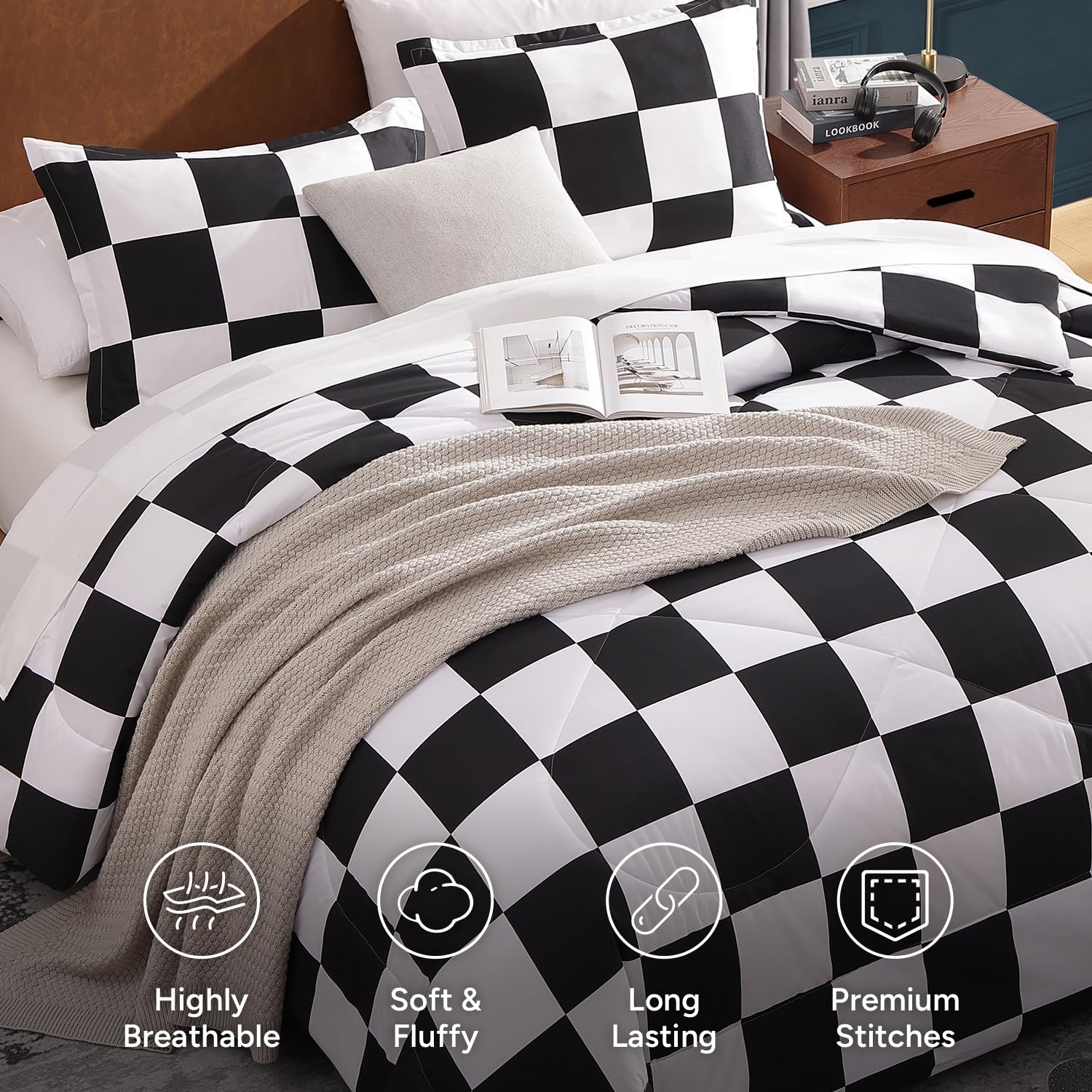 Andency couette posée sur lit twin stylise la chambre et habille le lit