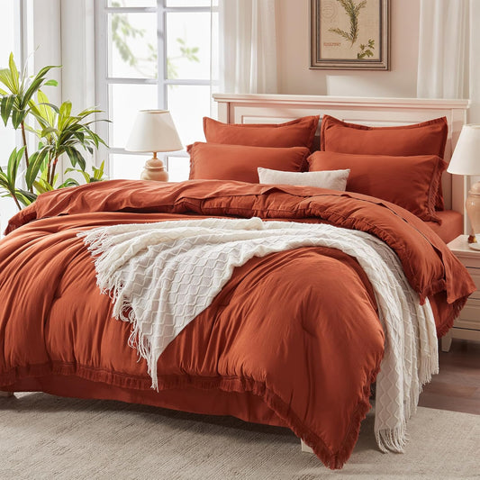 Andency vue avant de l’ensemble orange brûlé embellit la chambre