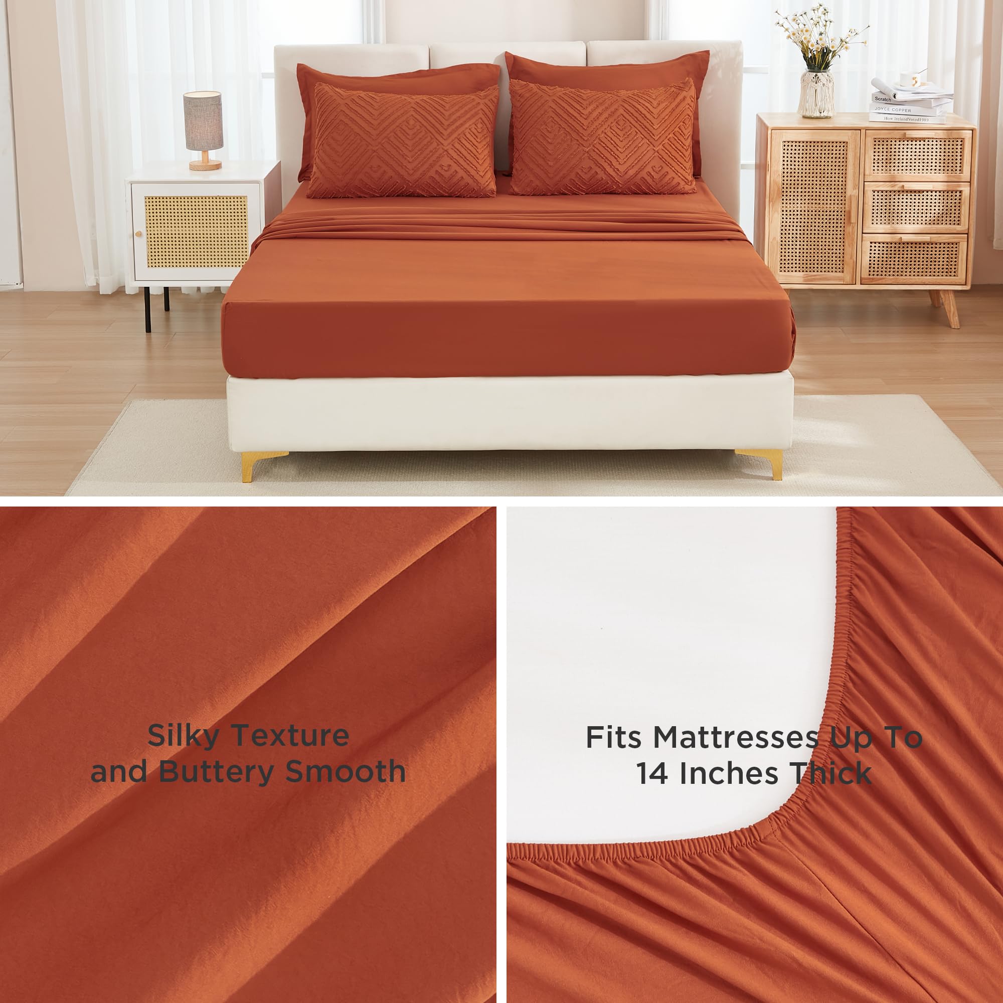 Andency draps et taies assortis pliés, rangement pratique et élégant