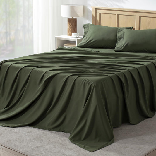 Andency vue face avant de l'ensemble draps queen, style raffiné et confortable