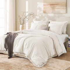 Andency vue avant de la housse de couette beige offrant un look chaleureux
