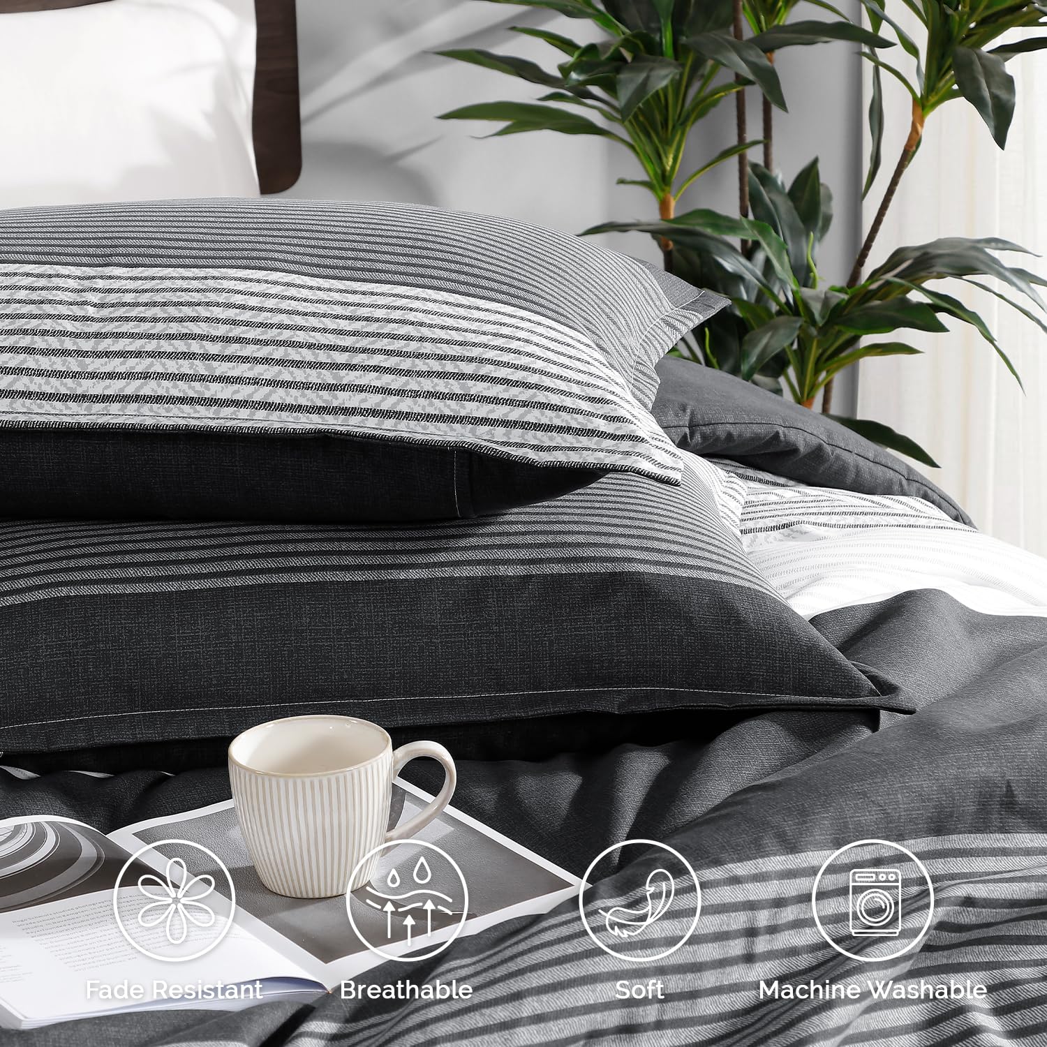 Andency parure posée dans une chambre moderne pour esthétique apaisante