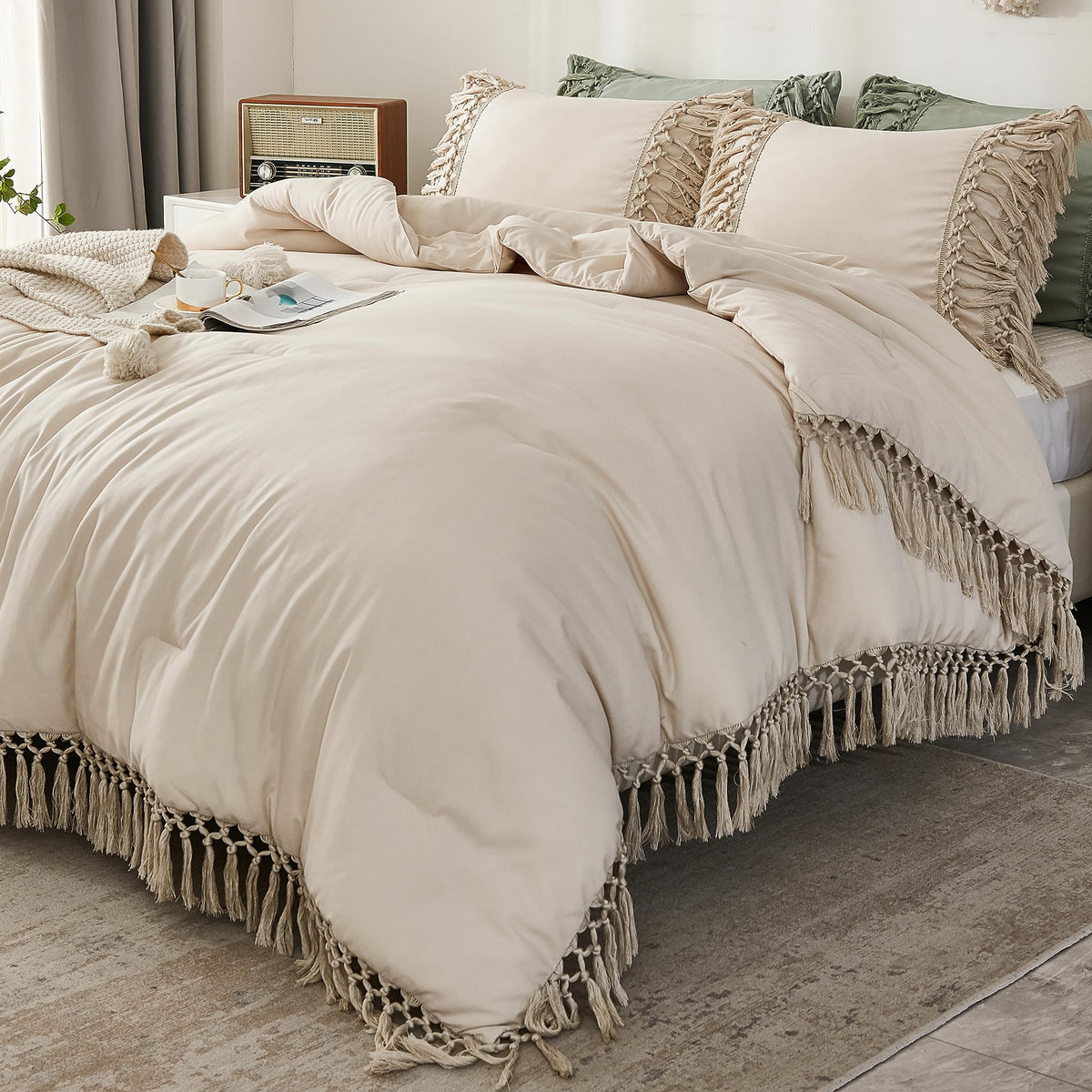 Andency parure couette face entier montrant design bohème et confort
